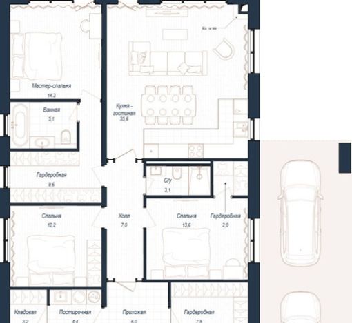 Дом хай-тек в КП Зиккурат